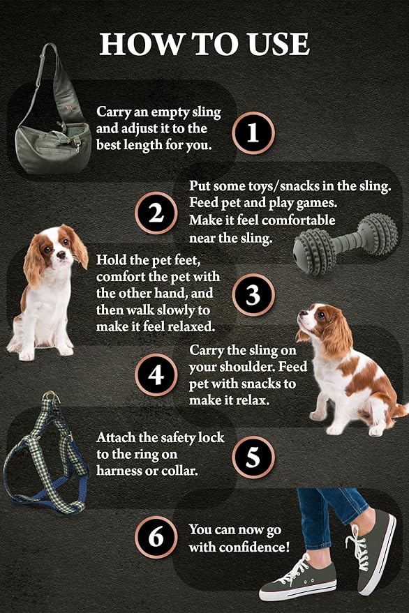 Noah & Paw Dog Sling Carrier for Small Dogs 5-18lb, Dog Sling for Small Dogs and Cats, Dog Carrier with Adjustable Padded Strap, Vegan Denim Lined with Fur, 3X Safety Features, Machine Washable