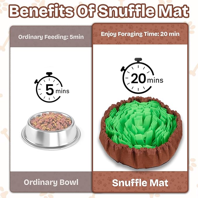 Snuffle Mat for Dogs | Travel-Friendly & Durable Dog Sniff Mat | Encourages Foraging, Mental Stimulation, Slow Eating | Interactive Dog Activity Mat for Puppies & Adult Dogs (Green)