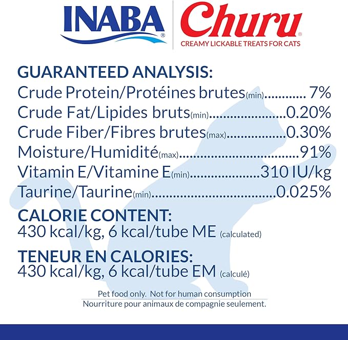 INABA Churu Cat Treats, Lickable, Squeezable Creamy Purée Cat Treat with Green Tea Extract & Taurine, 0.5 Ounces Each Tube, 60 Tubes, Tuna Variety Box