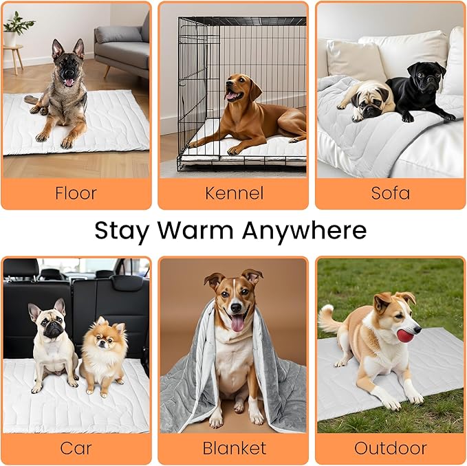 Self Warming Cat Dog Bed Mat, Cat Self Heating Mat, Non-Slip & Foldable for Dog/Cat Up to 50 lbs for Indoor Outdoor Non-Electric (36 x 23 in)