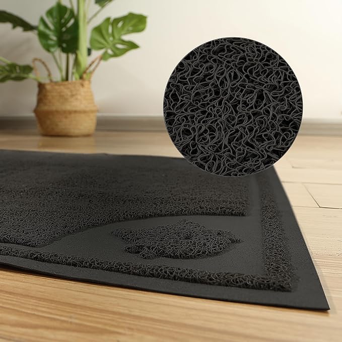 Mr. Pen- Large Cat Litter Mat, 23”x 35”, Black Cat Litter Box Mat, Cat Litter Mat Litter Trapping Mat, Cat Mats for Litter Large, Litter Mat for Litter Box, Large Litter Mat