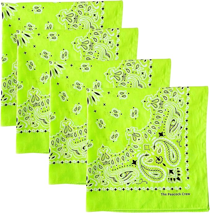 The Peacock Crew Premium Soft Cotton Bandanas Pack for Men and Women Paisley 22 x 22 inches