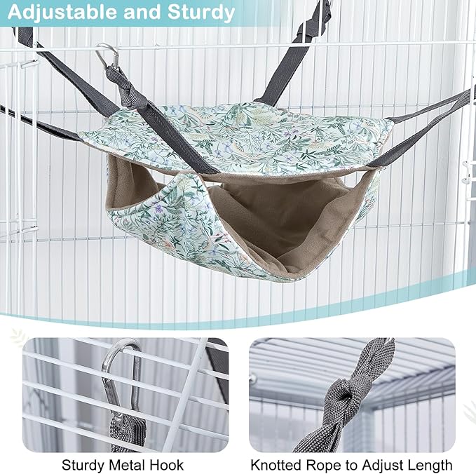 Glittme Ferret Hammock 4 Pack Ferret Cage Accessories Washable Rat Hammocks Soft Guinea Pig Hammocks for Ferrets, Rat, Sugar Glider, Squirrel