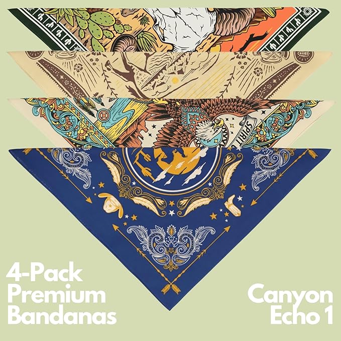 The Peacock Crew Premium Soft Cotton Bandanas Pack for Men and Women Paisley 22 x 22 inches