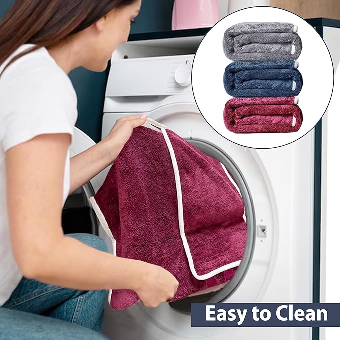Dog Bathrobe Towel Dog Drying Coat - Super Absorbent Bath Robe for Drying Dogs Large, Soft Adjustable Collar & Belly Strap Fast Drying Coat Pet Dog Cat Bath Robe Towel (Purple, X-Large)