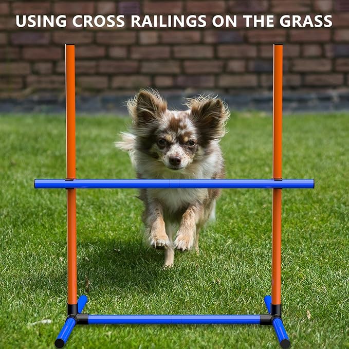 4Set Dog Agility Jumps Hurdle Course Training Equipment for Dogs, Indoor Outdoor Backyard Exercise Equipment