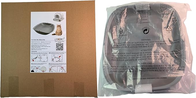 Silicon Cat Litter Box Pad Replacement for Self-Cleaning Cat Litter Box (for Model:65L Storage bin + 9L Waste Collection bin)‌Natural Silicone Material Waterproof, Anti-Stick,Anti-Scratch