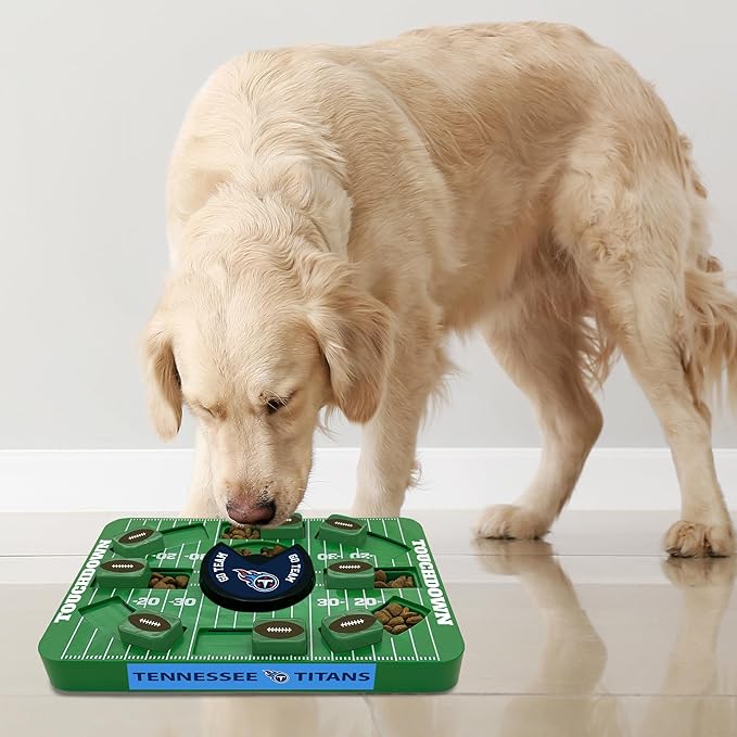 Pets First NFL Tennessee Titans Large Puzzle Toy, New Size, Interactive Dog Treat & Slow Feeding Toy