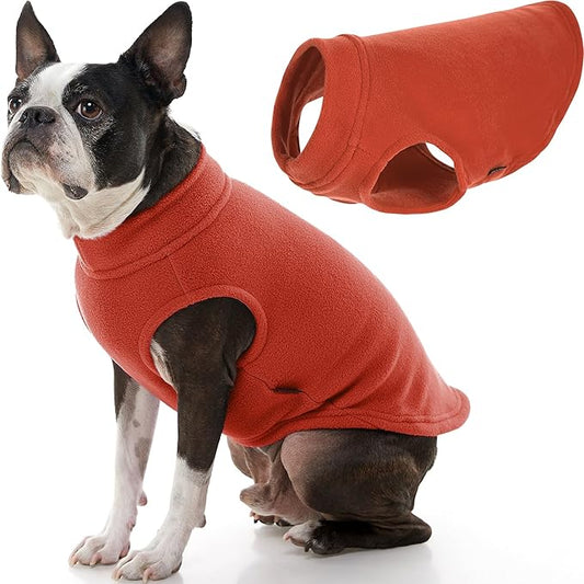 Gooby - Stretch Fleece Vest, Pullover Fleece Vest Jacket Sweater for Dogs, Pumpkin, XX-Large Length (19")