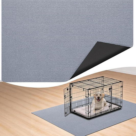 Dog Crate Mat, 24 in X 36 in Dog Playpen Mat Kennel Mat Extra Large Liner for Under Dog Crate cages, Absorbent Urine, Puppy Pee Pad Reusable Washable Floor Protector Waterproof Non-Slip Light Grey