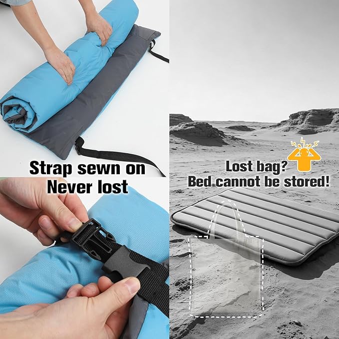 EXPAWLORER Outdoor Travel Dog Bed, Portable Waterproof Reversible Camping Durable Dog Pad, Easy to Roll Up with Buckle Large Washable Pet Mat for Medium Large Dogs Puppy Cats Sleeping Outside 35"x51"