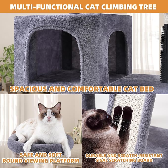 Roypet 32" Cat Tree 0111 (Grey, 39.4'')