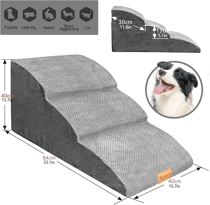 Replacement Waterproof Cover for Topmart Extended Foam Dog Ramp&Steps 3 Tiers, 33.1" L*15.7" W*15.7" H
