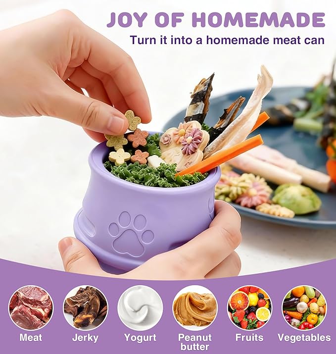 Rubber Dog Enrichment Toys, Stuffable Interactive Dog Toys to Keep Them Busy - Puzzle Slow Feeder & Anxiety Relief & Long-Lasting - Frozen Dog Licking Toy, Dishwasher Safe, Purple, M