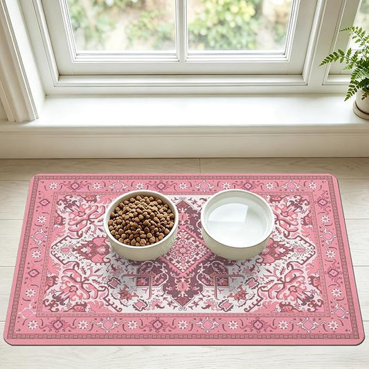 Pet Feeding Mat for Floors Waterproof Dog Mat for Food and Water Absorbent Quick Dry Non Slip mat for Cat Bowls