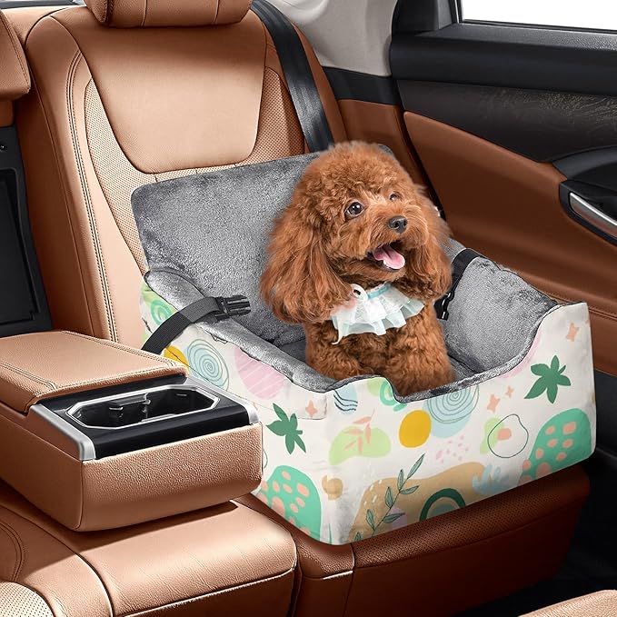 Dog Car Seats for Small Medium Sized Dogs Carseat for Car Funny Fuzzy Pet Dog Booster Car Seat Puppy Under 31 Lbs with Soft Plush Cushion&Washable Removable Cover