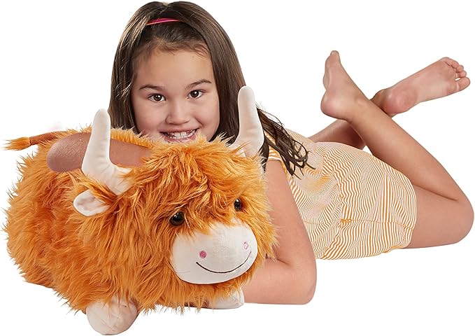 Pillow Pets 18" Highland Cow Stuffed Animal Plush Toy