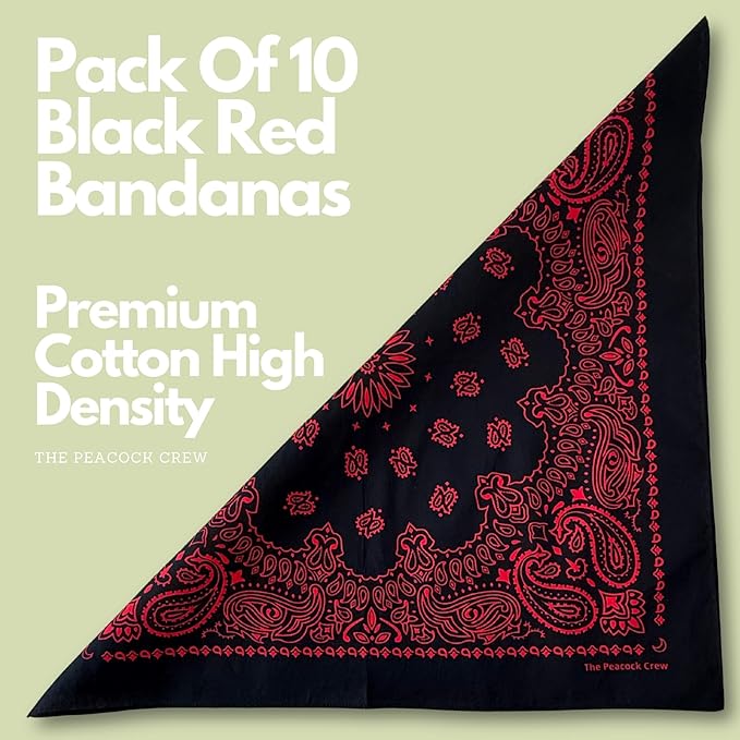 The Peacock Crew Premium Soft Cotton Bandanas Pack for Men and Women Paisley 22 x 22 inches