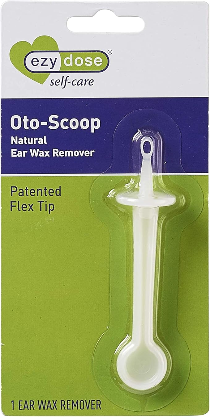 EZY DOSE Earwax Removal Tool, Gentle Ear Cleaning System with Flexible Oto-Scoop Tip, Safe & BPA-Free Cleaner for Adults & Kids, Easy-to-Use Hygiene Solution for Healthy Ears, White