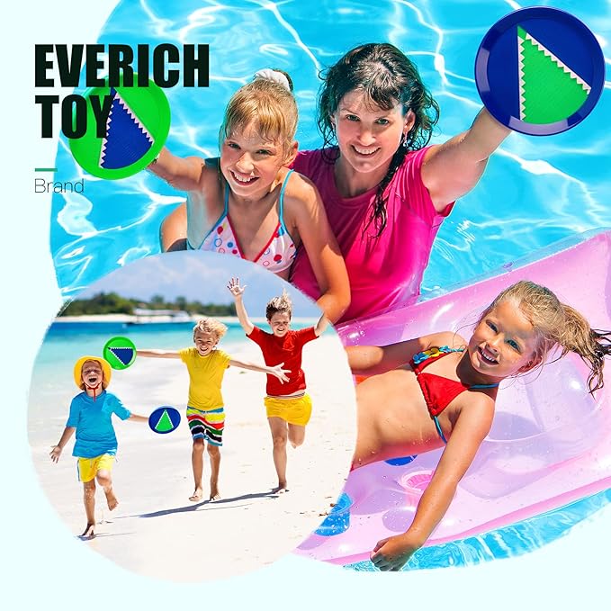 Toss and Catch Ball Game Set, Upgraded Sticky Paddle Ball Set for Kids & Toddlers, Sturdy & Water-Resistant Outdoor Backyard Beach Pool Toy, Birthday Gift for Boys Girls Ages 3-12