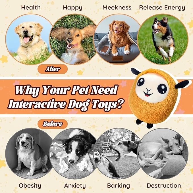 Interactive Moving Dog Toys, 2026 Upgraded Jumping Squeaky Moving Dog Ball, Rechargeable Plush Chew Toys for Small/Medium/Large Dogs to Keep Them Busy (Orange)