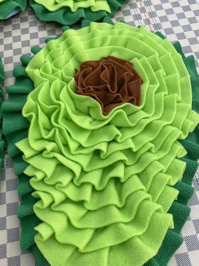 A Pair of Avocado Style Washable Anti Slip,Green Tough Feeding mat for Dogs, Pets Food Puzzles, pet Sniffing Foraging Snuffle mat