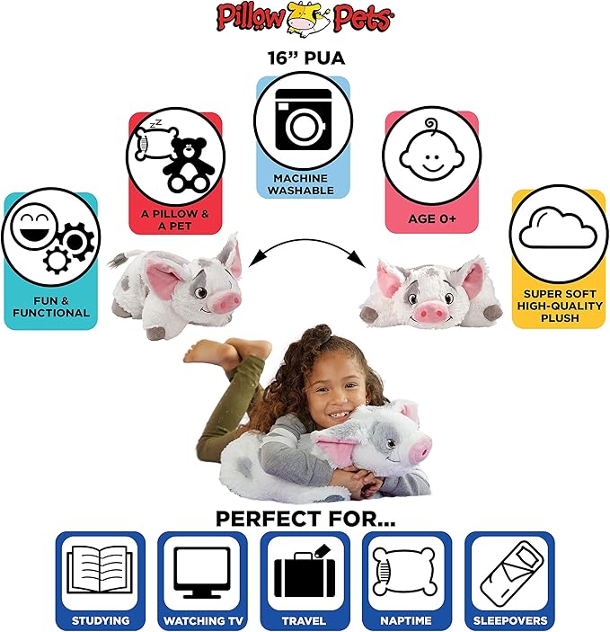 Pillow Pets Disney Moana Stuffed Animal Plush 16", Pua