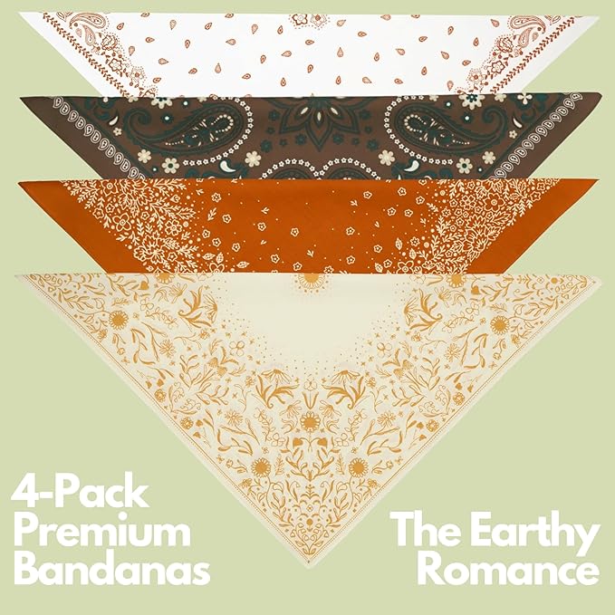 The Peacock Crew Premium Soft Cotton Bandanas Pack for Men and Women Paisley 22 x 22 inches