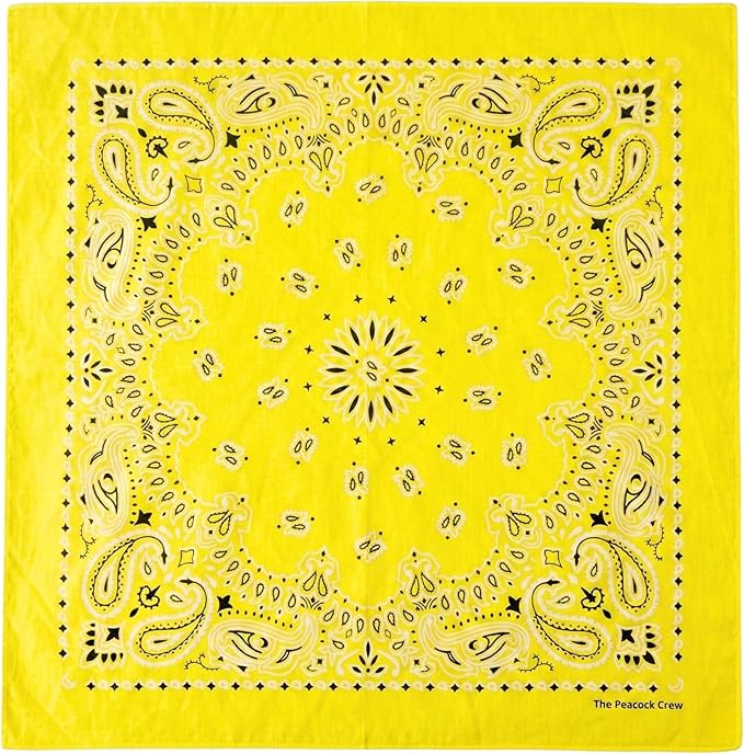 The Peacock Crew Premium Soft Cotton Bandanas Pack for Men and Women Paisley 22 x 22 inches