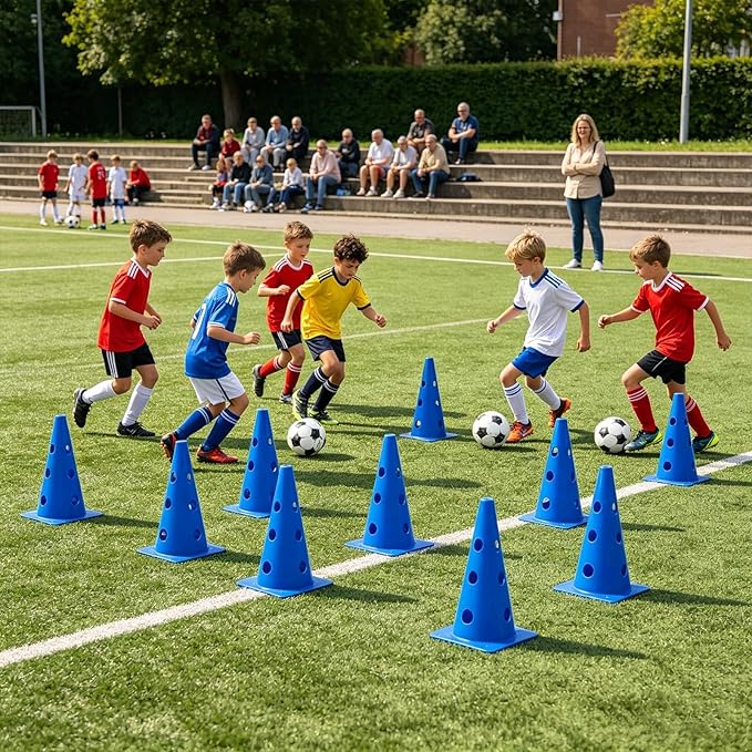 Dog Agility Course - Hurdle Cone Buckets, Dog Agility Equipment, Hurdle Cones Obstacle with Yellow Poles for Training & Fitness | Pet Training Obstacles for Puppy, Outdoor Garden, Backyard, Park