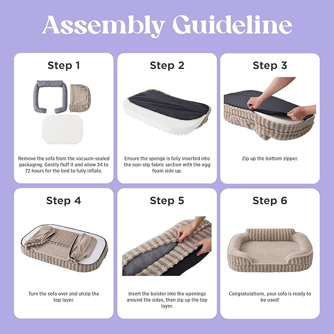LE SURE Cute Dog Bed Medium Size Dog, Orthopedic Waterproof Medium Pet Beds with Sides, High Back Non-Slip Bottom and Egg-Crate Foam Pet Couch Sofa with Washable Removable Cover, Beige