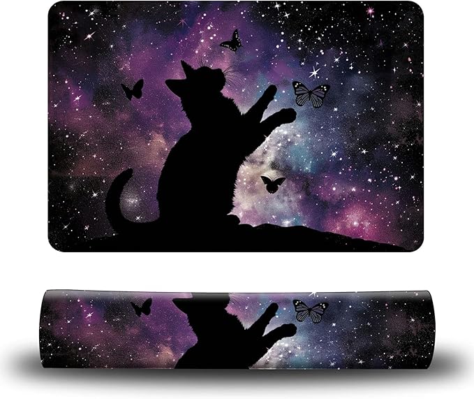 Dog Food Mat, 19.6" x 23.6" Absorbent Pet Feeding Mat for Food and Water, Waterproof Diatom Mud Pet Placemat with Non-Slip Rubber Backing, Easy Clean Cat Bowl Mat for Floors - Dark Cat