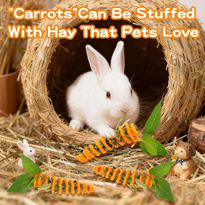 5 Pcs Rabbit Forage Toys, Toys Enrichment for Boredom, Feed Game Slow Feeder, Snuffle Ball Treat Dispenser Feeding Toy, Exercise Acitivity Foraging Toy for Hedgehog Guinea Pig Hamster Chinchilla Kit
