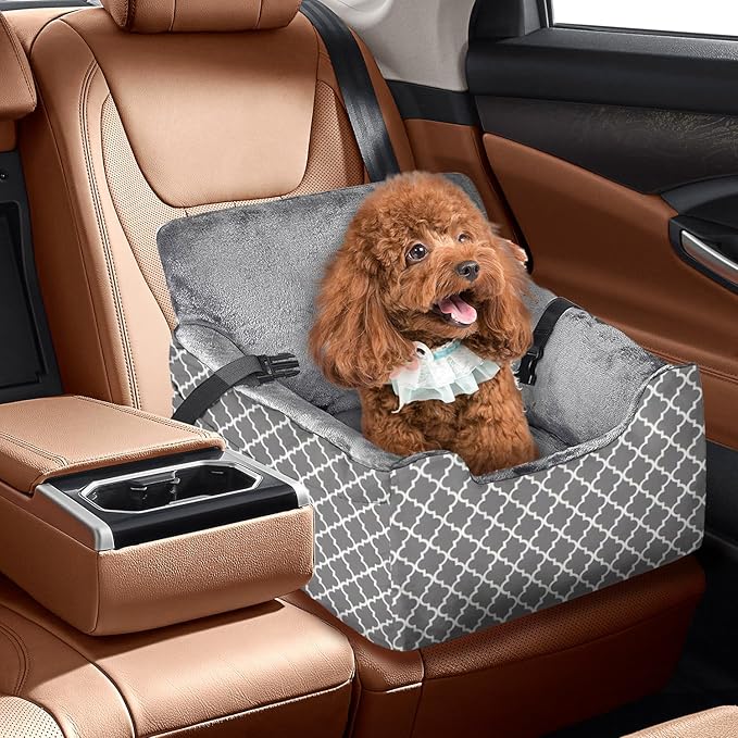 Dog Car Seats for Small Medium Sized Dogs Carseat for Car Funny Fuzzy Pet Dog Booster Car Seat Puppy Under 31 Lbs with Soft Plush Cushion&Washable Removable Cover