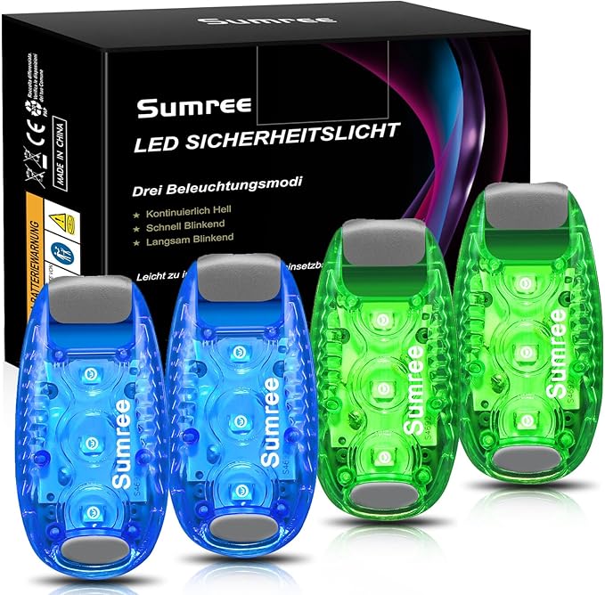 LED Safety Lights(4 Pack).Clip On Strobe&Running Lights.High Visibility Accessories Gear for Your Reflective,Bicycle etc.for Runners, Bike, Walking,Dog Collar, Stroller