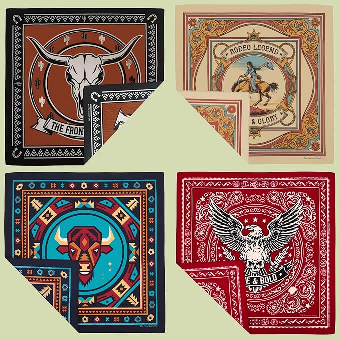 The Peacock Crew Premium Soft Cotton Bandanas Pack for Men and Women Paisley 22 x 22 inches