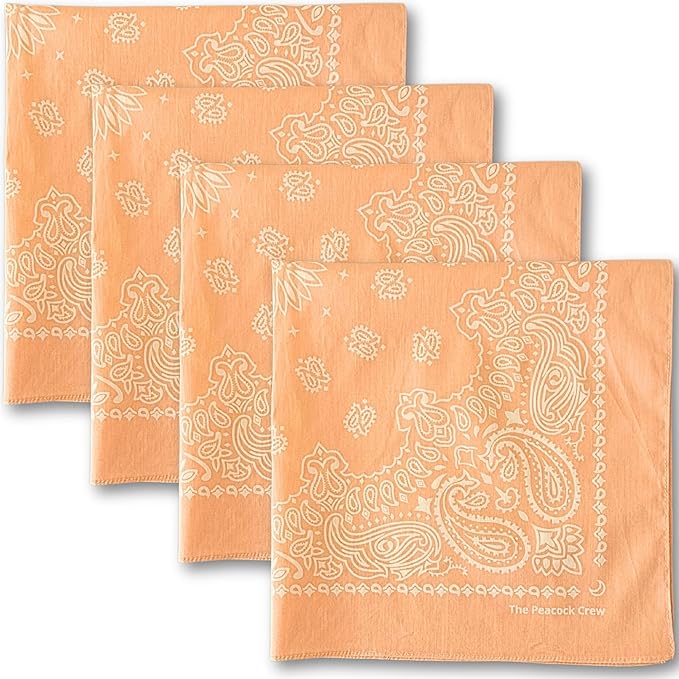 The Peacock Crew Premium Soft Cotton Bandanas Pack for Men and Women Paisley 22 x 22 inches