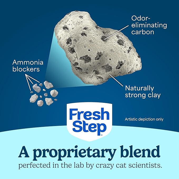 Fresh Step Advanced Ever Fresh Multi Cat Clumping Cat Litter, Unscented, Low Dust, Odor Control with Ammonia Block Tech, Compatible in Automatic Litter Boxes, 32 lb. (2 x 16 lb.)