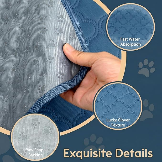 Washable Guinea Pig Cage Liner - 4 Pack Reusable Washable Pee Pads，Waterproof Guinea Pig Bedding for Small Animal - Rabbit Bunny Hamster Puppy (Blue, 24" X 47" - 4 Pack)