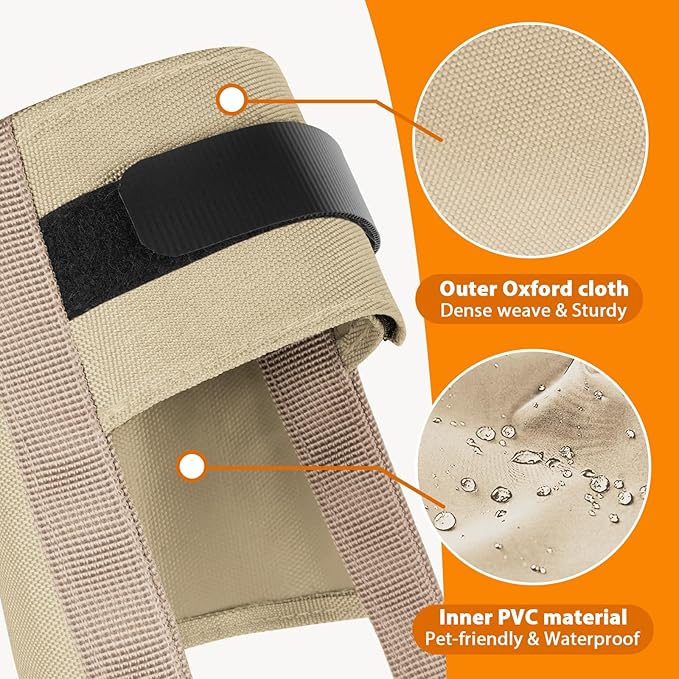 Mayerzon Dog Muzzle for Large Medium Small Dogs, Adjustable Fit, Soft & Sturdy Fabric, Prevents Fierce Barking Biting Chewing, Ideal for Grooming Walking Vet Visits, Allows to Pant Drink (Khaki, L)