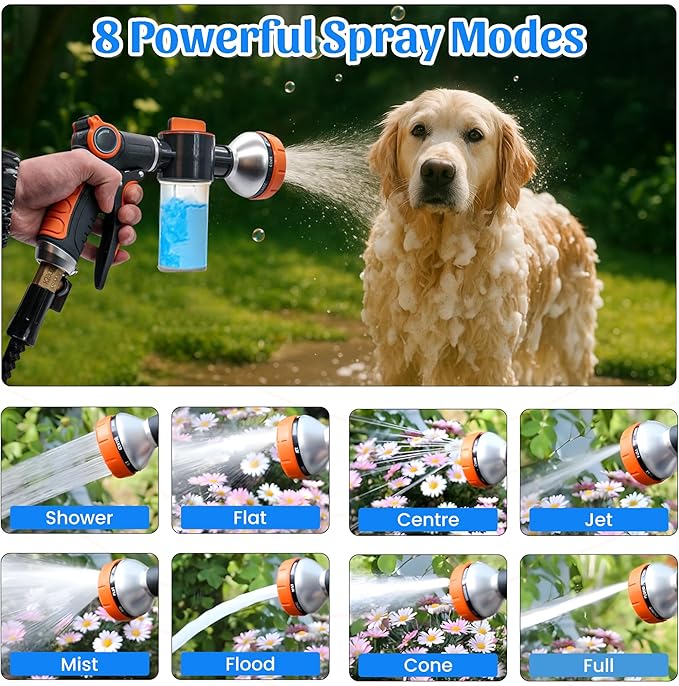 Dog Washing Hose Attachment,All in One Dog Bath Attachment for Tub-Dog Shampoo Sprayer,Dog Washing Kit-Dog Drying Towel,Dog Tooth Brush,Dog Washing Brush,Dog Scrubber for Bath and Dog Shampoo Brush