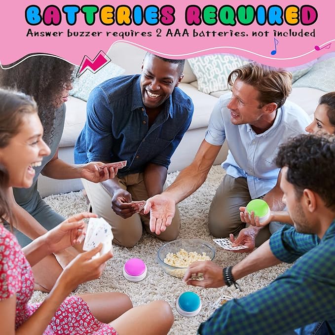 Honoson 8 Pieces Recordable Answer Buzzers Button for Trivia Games Show Buzzers Recording Buttons Gifts for Classroom Team(Brilliant Color)