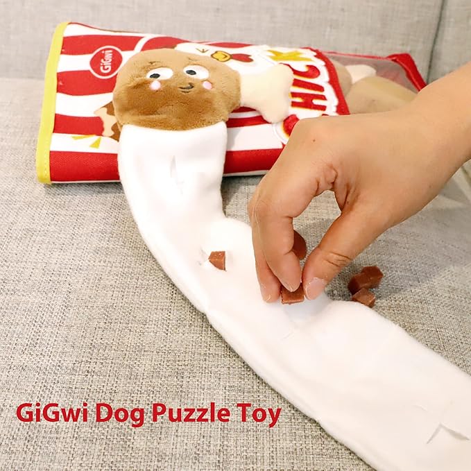 Gigwi Interactive Dog Puzzle Toys, Enrichment Snuffle Dog Toys for Boredom and Stimulating, 4 Packs Crinkle Dog Squeaky Toy for Small, Medium and Large Dogs