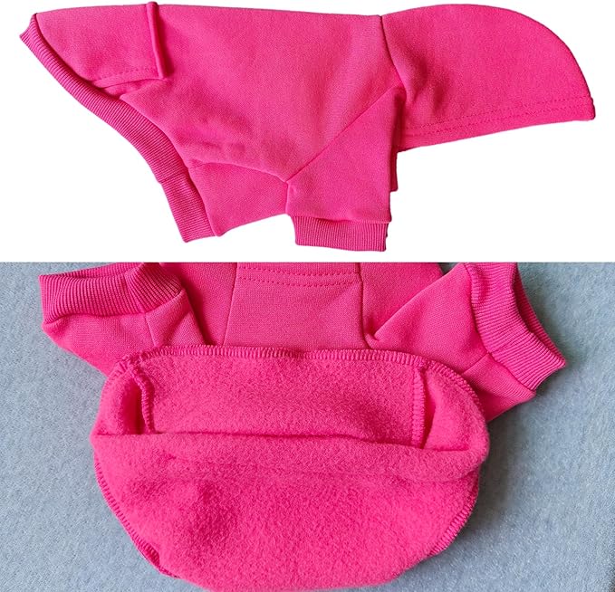 Jecikelon Soft Dog Hoodies for Small Dogs, Fleece Puppy Sweatshirt with Pockets, Warm Winter Cold Weather Coats for Pet Cat, Cute Clothes Puppy Costume (Rose red, X-Large)