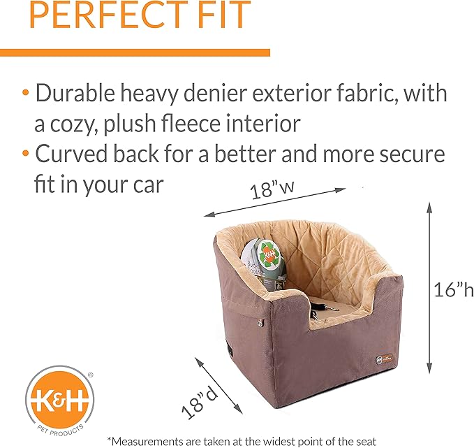 K&H Pet Products Bucket Booster Dog Car Seat Knockdown Tan/Tan Small