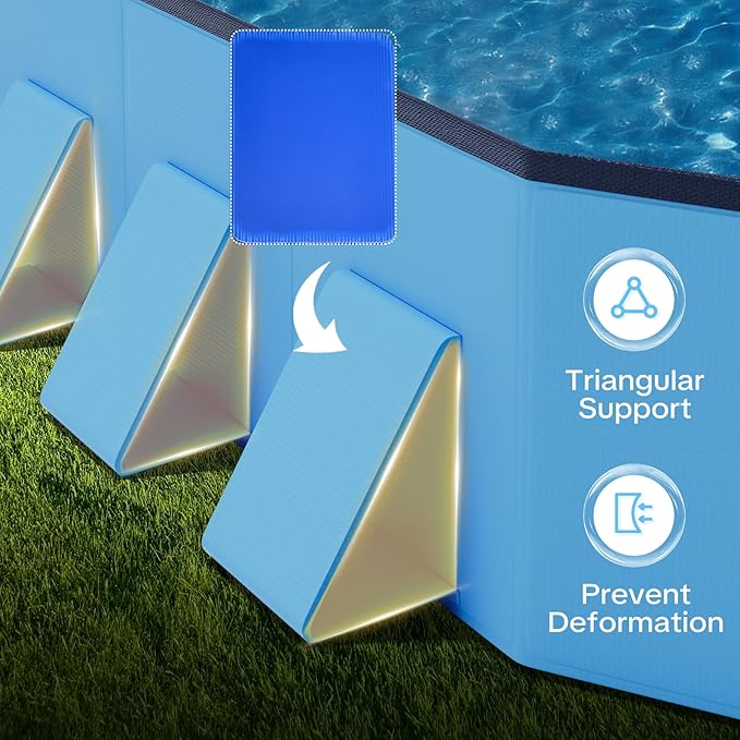 Raxurt Foldable Dog Pool, 82'' Extra Large Dog Pool for Large Dogs with Non-Slip & Reinforced Support Boards, Portable Pet Bath Tub for Outdoor Backyard Use