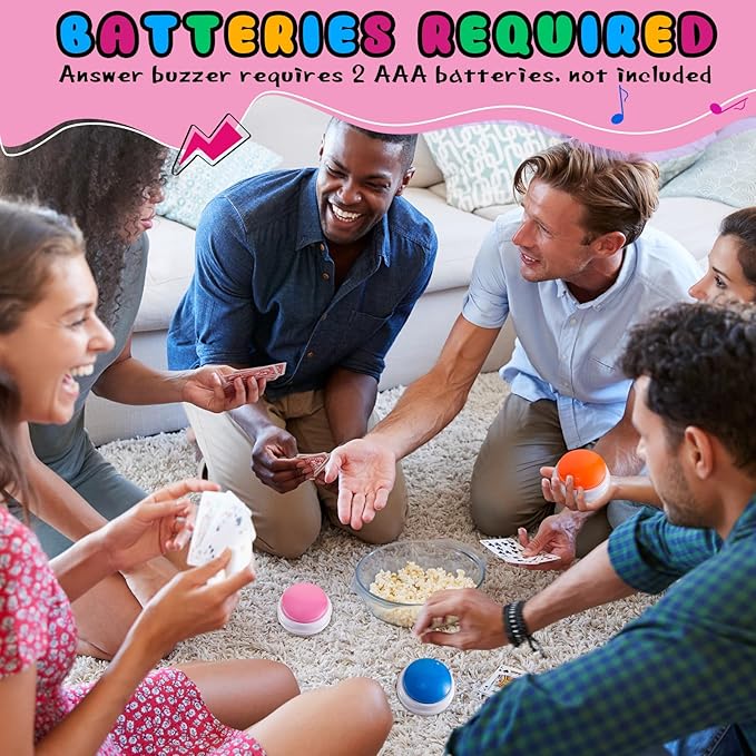 Honoson 8 Pieces Recordable Answer Buzzers Button for Trivia Games Show Buzzers Recording Buttons Gifts for Classroom Team(Elegant Color)