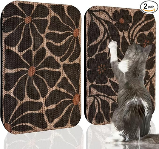 2 Packs Art Cat Wall-Mountable Scratching Board 16.7x11x1 Inch Cat Wall Scratch Pad and Scratcher for Indoor Cats Furniture Protector (Series4)