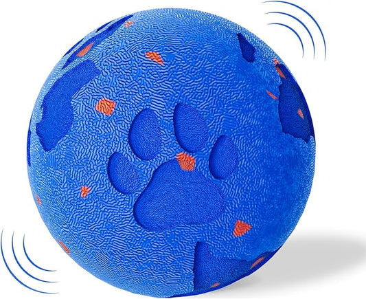 Smart Interactive Dog Toy Ball, Automatic Moving Rolling & Bouncing, Motion Activated E-TPU Dog Ball, Waterproof Chew Resistant for Medium & Large Dogs (Blue)