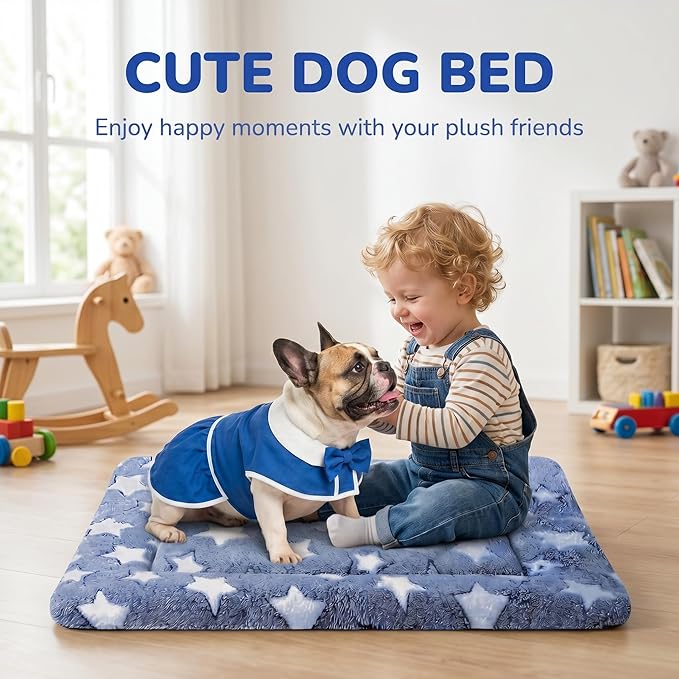 Dog Bed Mat - Soft Crate Pad for Kennel, Durable Pet Bed for Small Dogs & Cats - Comfort Support for Pet Crate, Cage, House